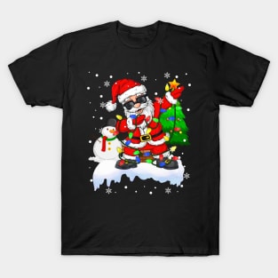 Funny Christmas Lights Dabbing Santa Snowman Xmas Dab Dance Santa T-Shirt